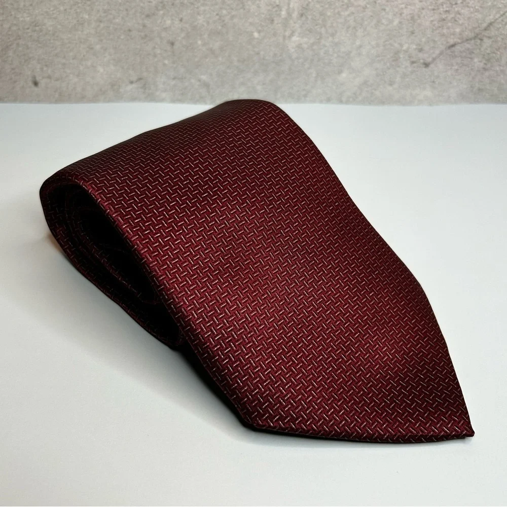 George Machado Zylos Gold Classic Maroon Men's 58” Silk Tie